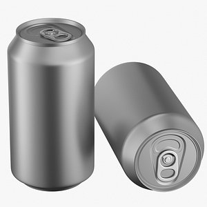Realistic Aluminum Beverage Juice Can 355ml Mockup 3D model