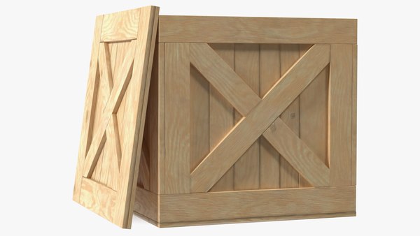 Wooden Shipping Box with Lid 3D model - TurboSquid 1863168