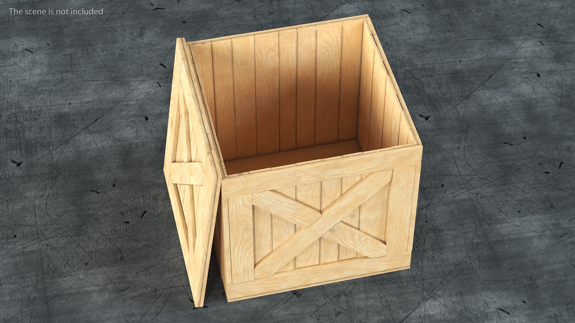 Wooden Shipping Box With Lid 3D Model - TurboSquid 1863168