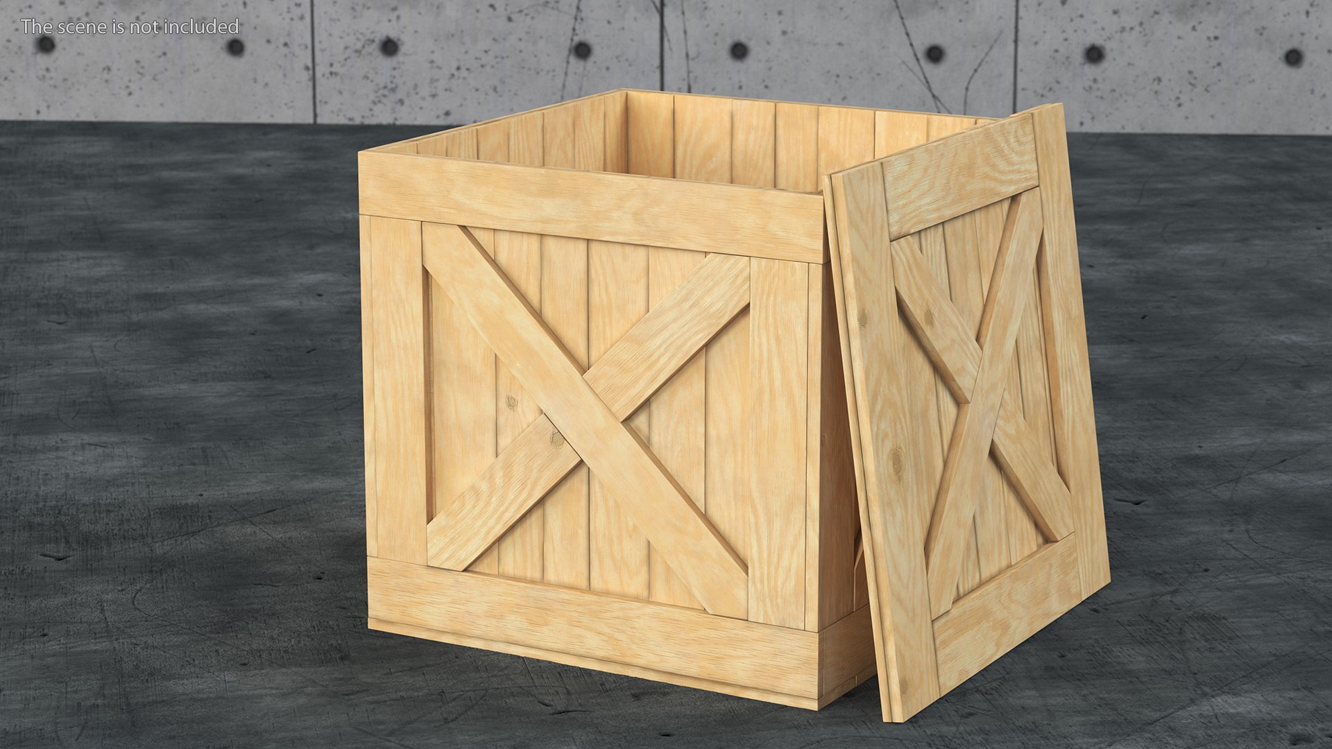 Wooden Shipping Box with Lid 3D model - TurboSquid 1863168