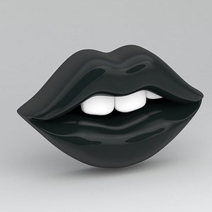 Black lips with teeth 3D model