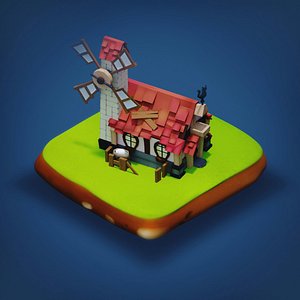 Mill - RPG Medieval Low-poly