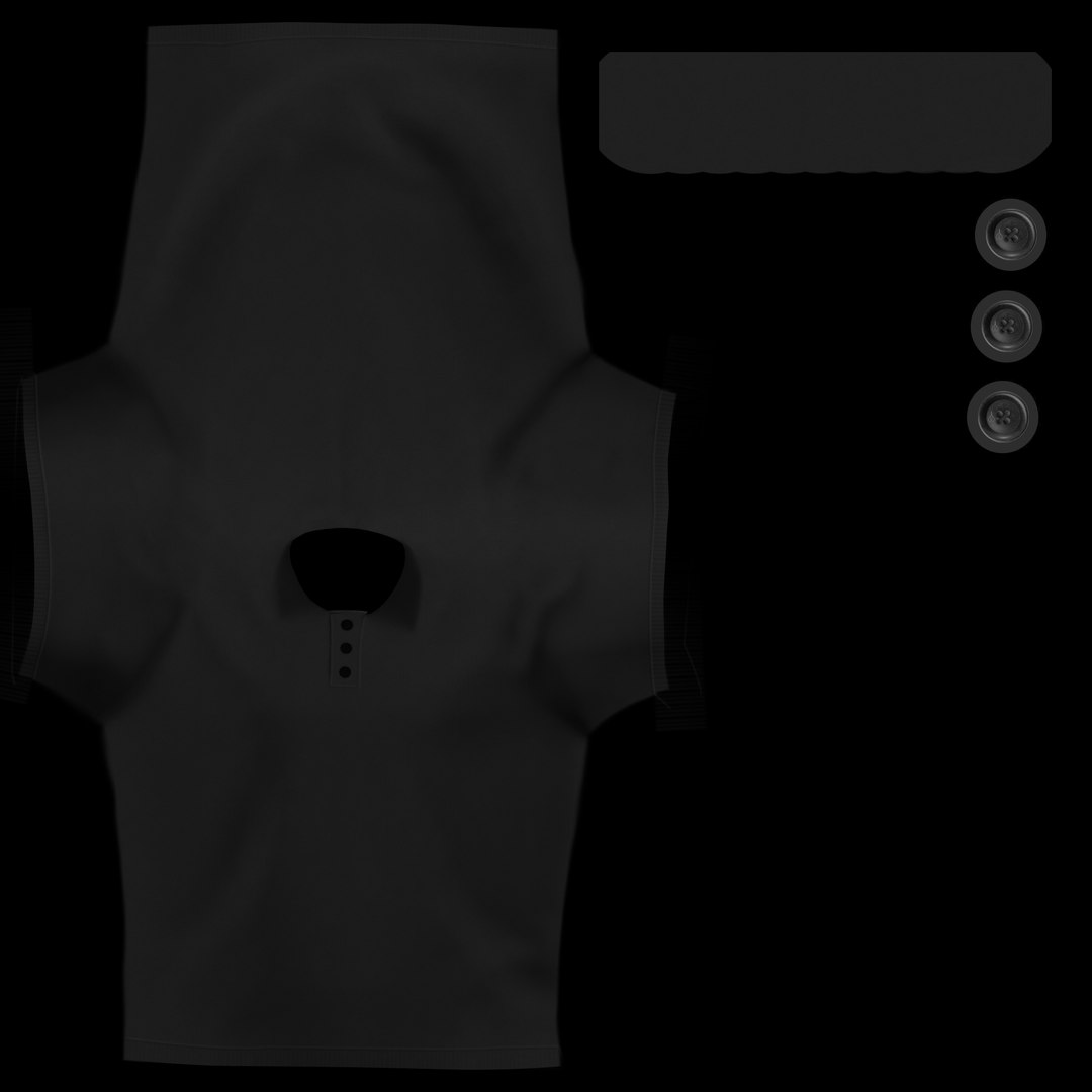 3D Polo Shirt Buttoned Collar - TurboSquid 1803559