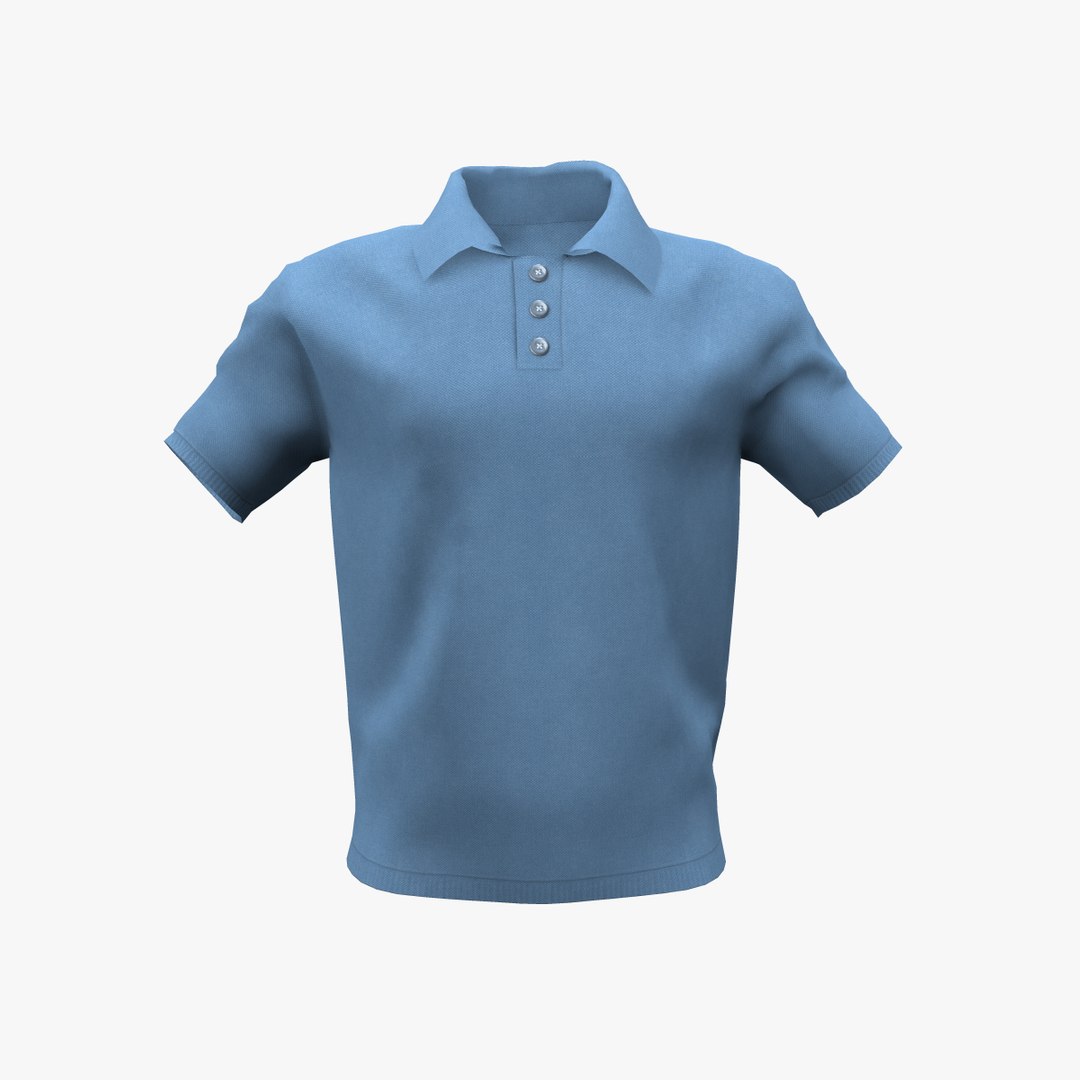 3D Polo Shirt Buttoned Collar - TurboSquid 1803559
