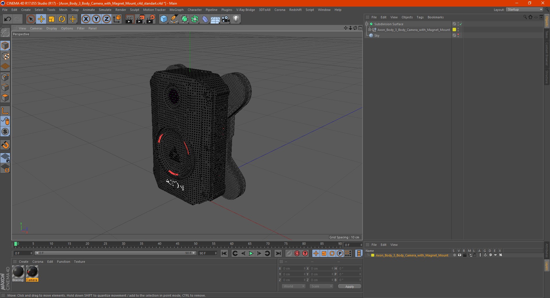 Axon Body 3 Body Camera with Mount 3D model TurboSquid 1726449