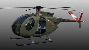 3d oh-6a helicopter model