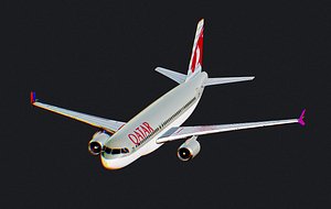 3D Airbus A320 Qatar Airways Airplane