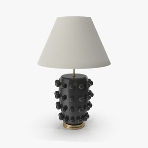 3D linden table lamp black