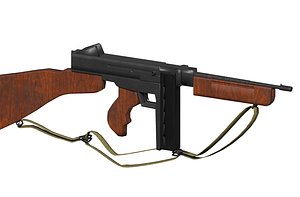 Thompson Sub Machine Gun m1a1 model 2 3D model