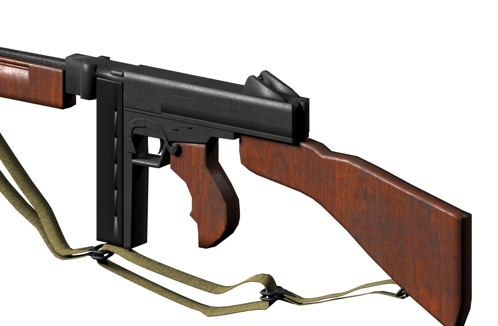 Thompson Sub Machine Gun M1a1 Model 2 3D Model - TurboSquid 2192272