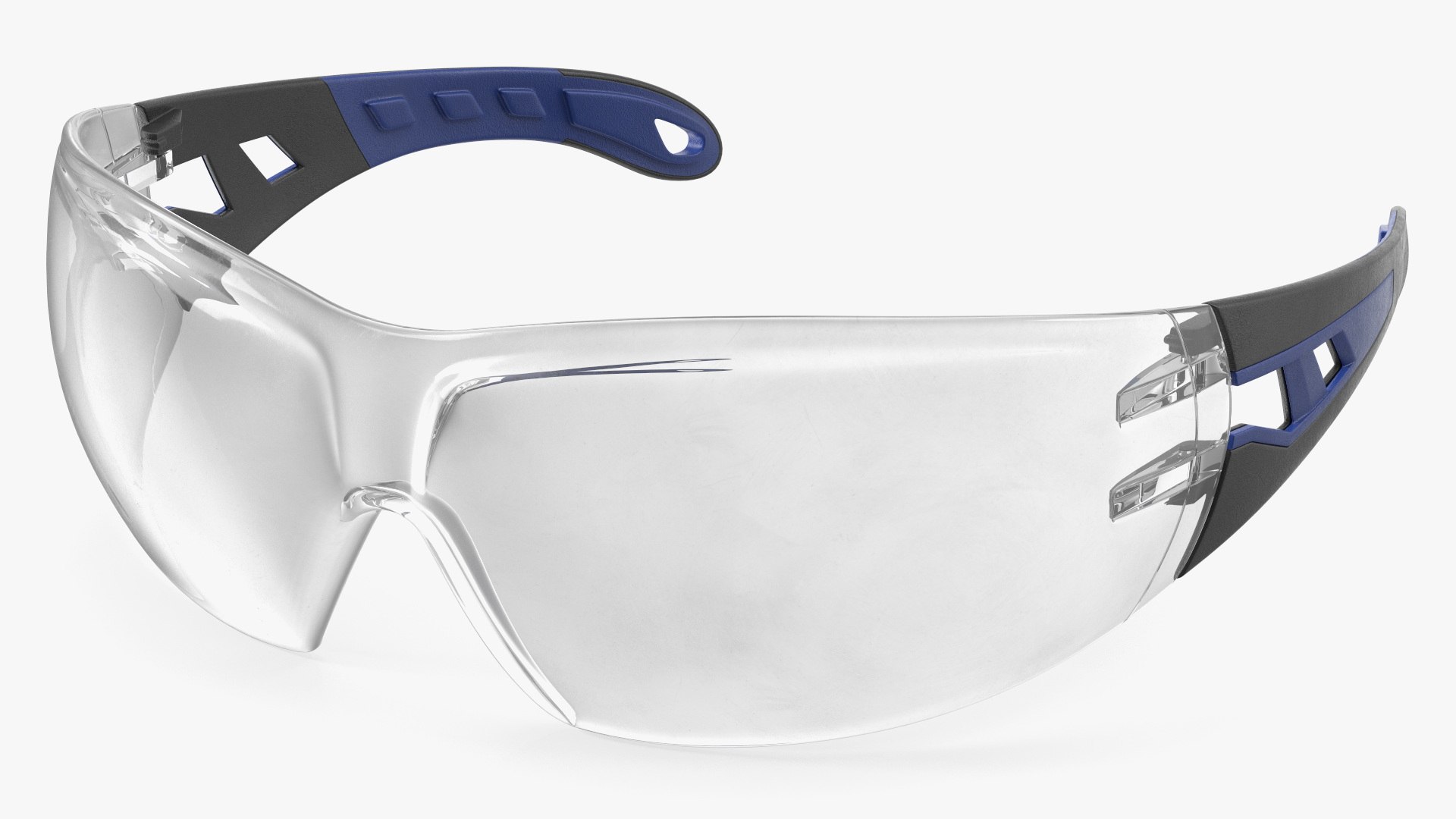 Protective Eyewear Wraparound Clear Blue 3D model preview