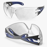 Protective Eyewear Wraparound Clear Blue
