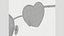 Lunettes en forme de coeur Métal High Low Poly
