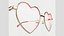 Lunettes en forme de coeur Métal High Low Poly