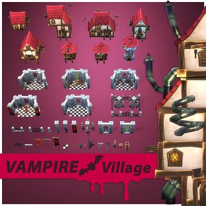 Vampire RTS Fantasy Buildings 3D model