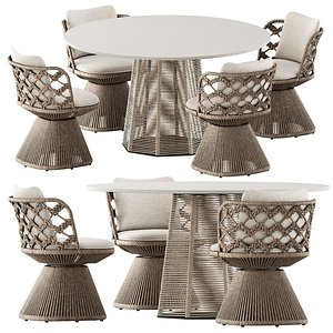 Flair O Outdoor chair and Sophie 951T outdoor Table 3D model