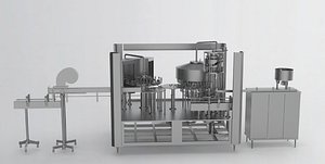 18-Station Rotary Level Overflow Filling Machine - High-Precision Liquid Filling System 3D model