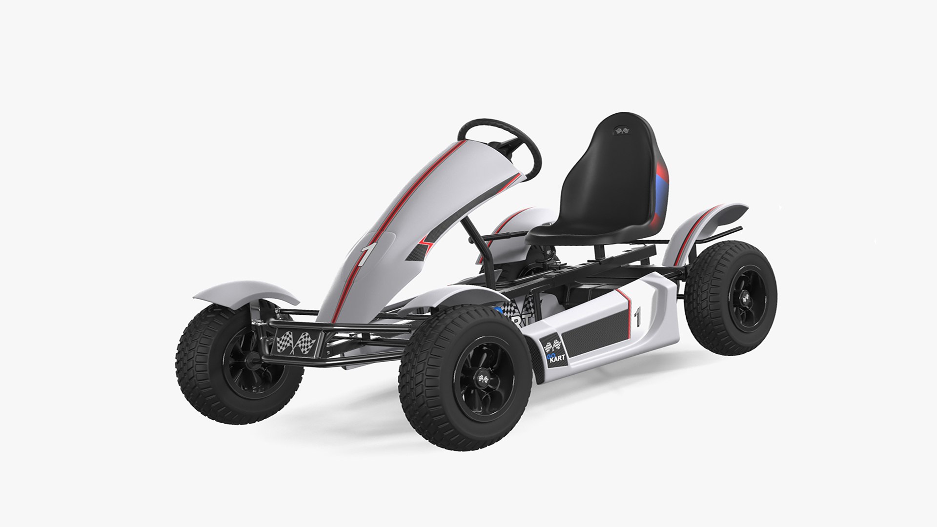 Pedal Kart with Frame Race Grey Rigged for Cinema 4D