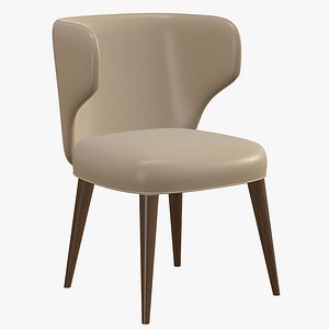 3D Dining Chair Leather Wooden
