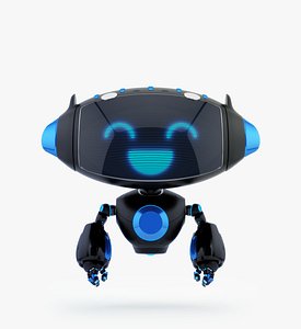 cute black aerial cat 3D model