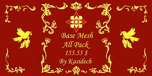 All Bundle Base Mesh Stylized 8 Model 3D model