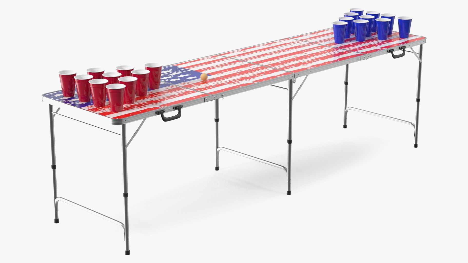 Beer Pong Table USA Style 3D model preview