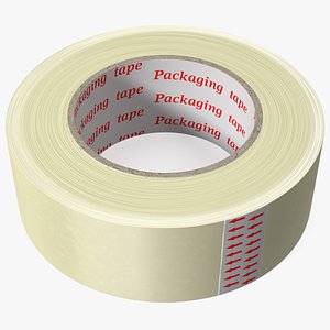Large Roll Plastic Sealing Glue Transparent Yellow Tape 3D model