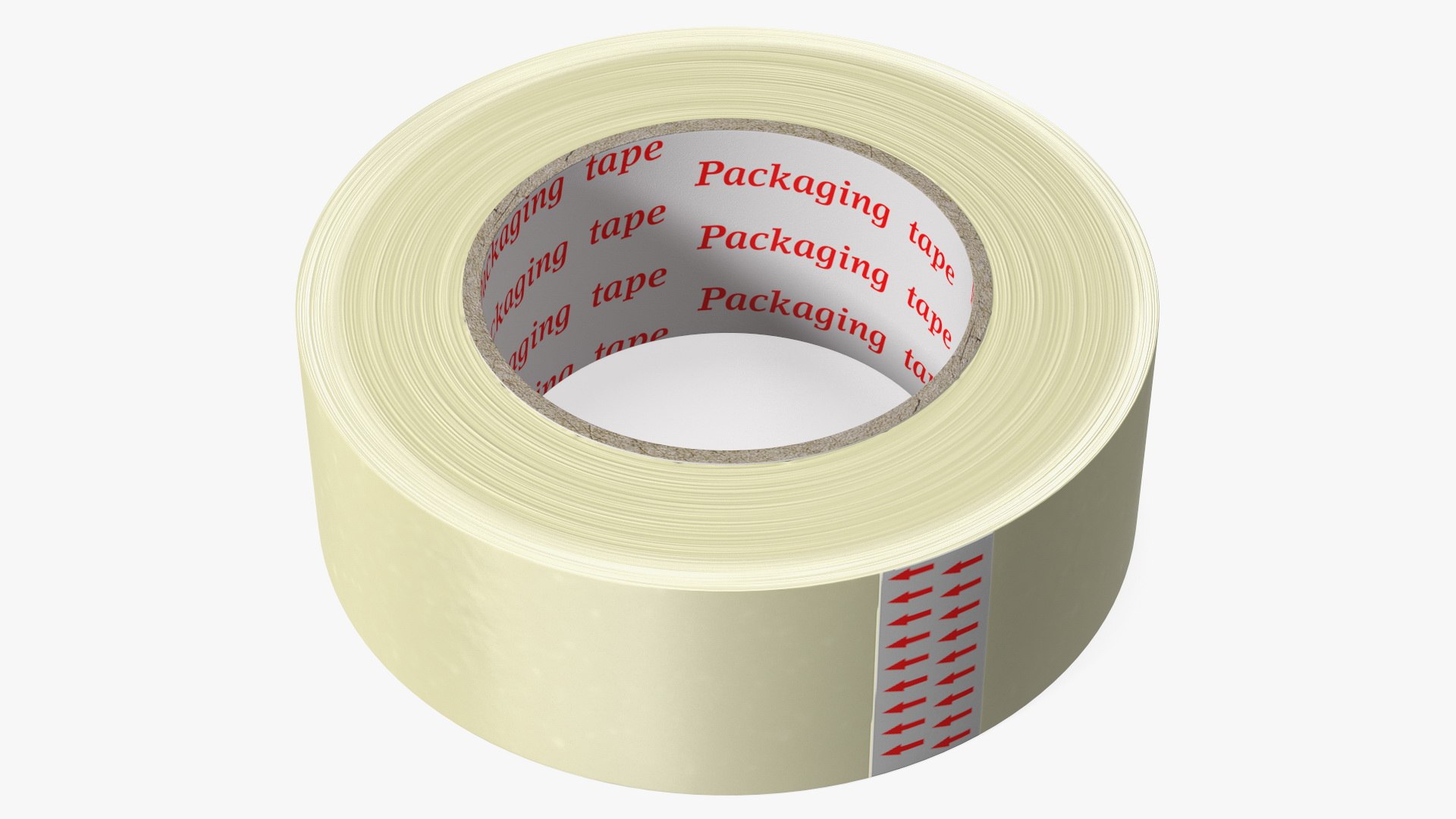 Large Roll Plastic Sealing Glue Transparent Yellow Tape 3D model preview