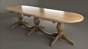 3D Oak table model