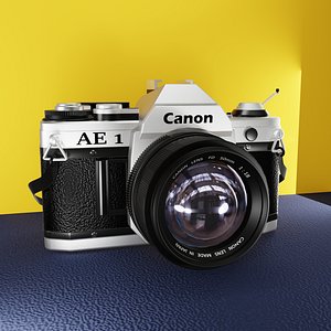 Highly Detailed Canon AE-1 35mm Film Camera 3D Model 3D model