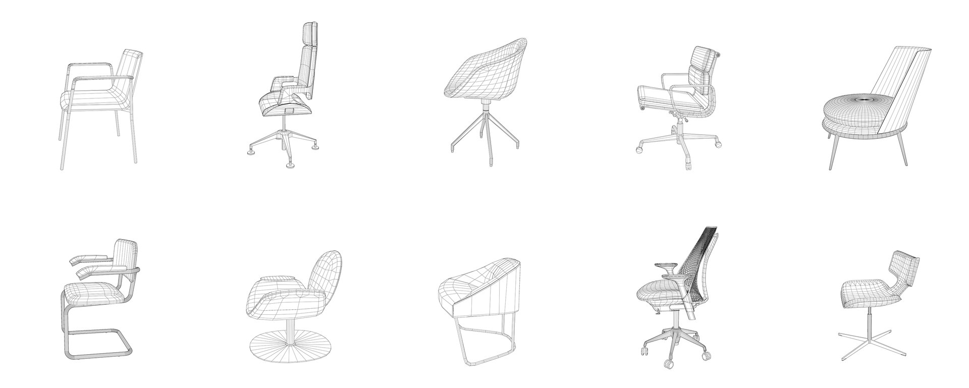 3D Chairs Collection 02 - TurboSquid 2238962