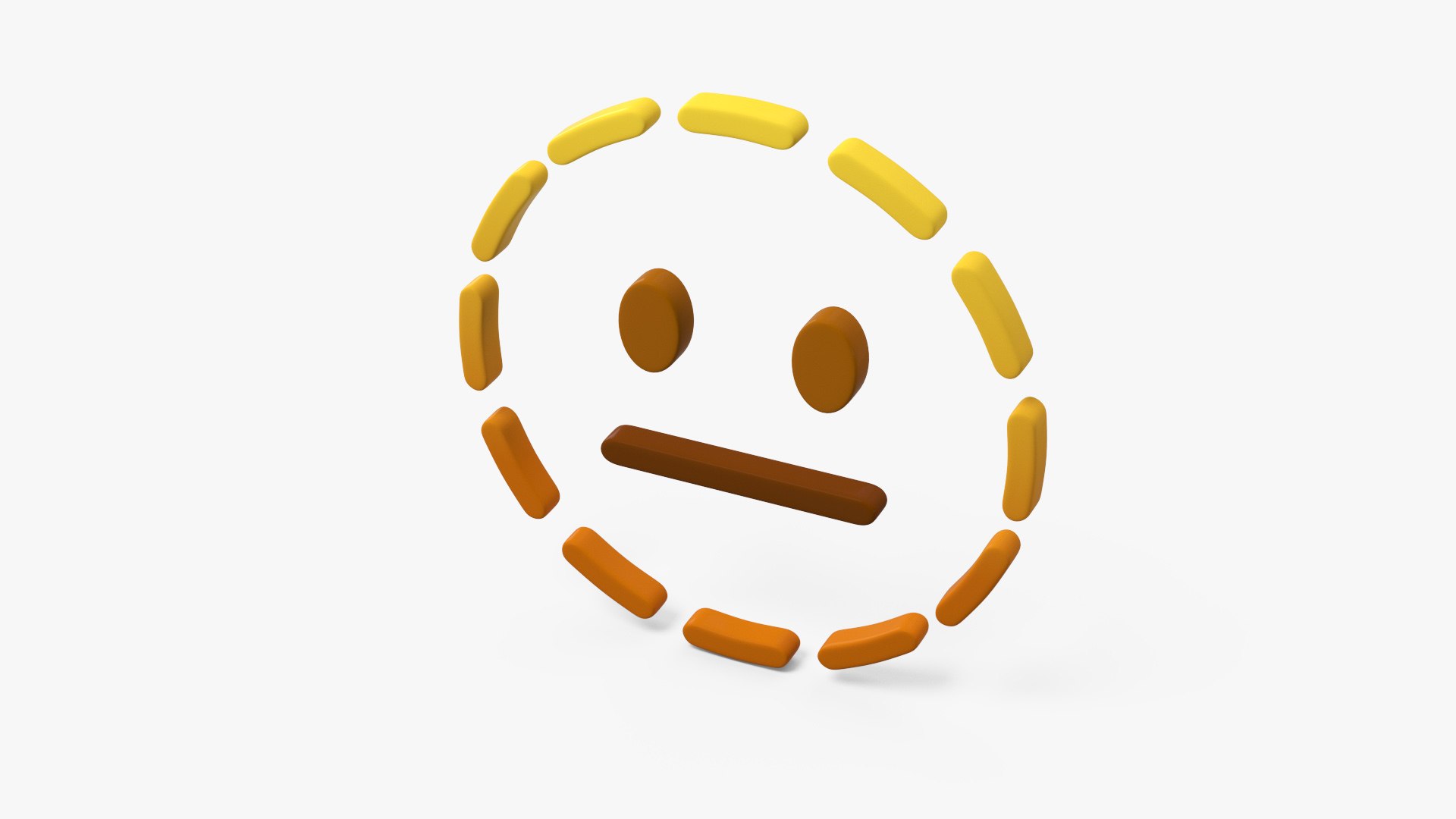 Emoji Dotted Line Face 3D model preview