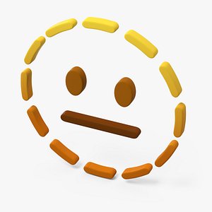 Emoji Dotted Line Face 3D model
