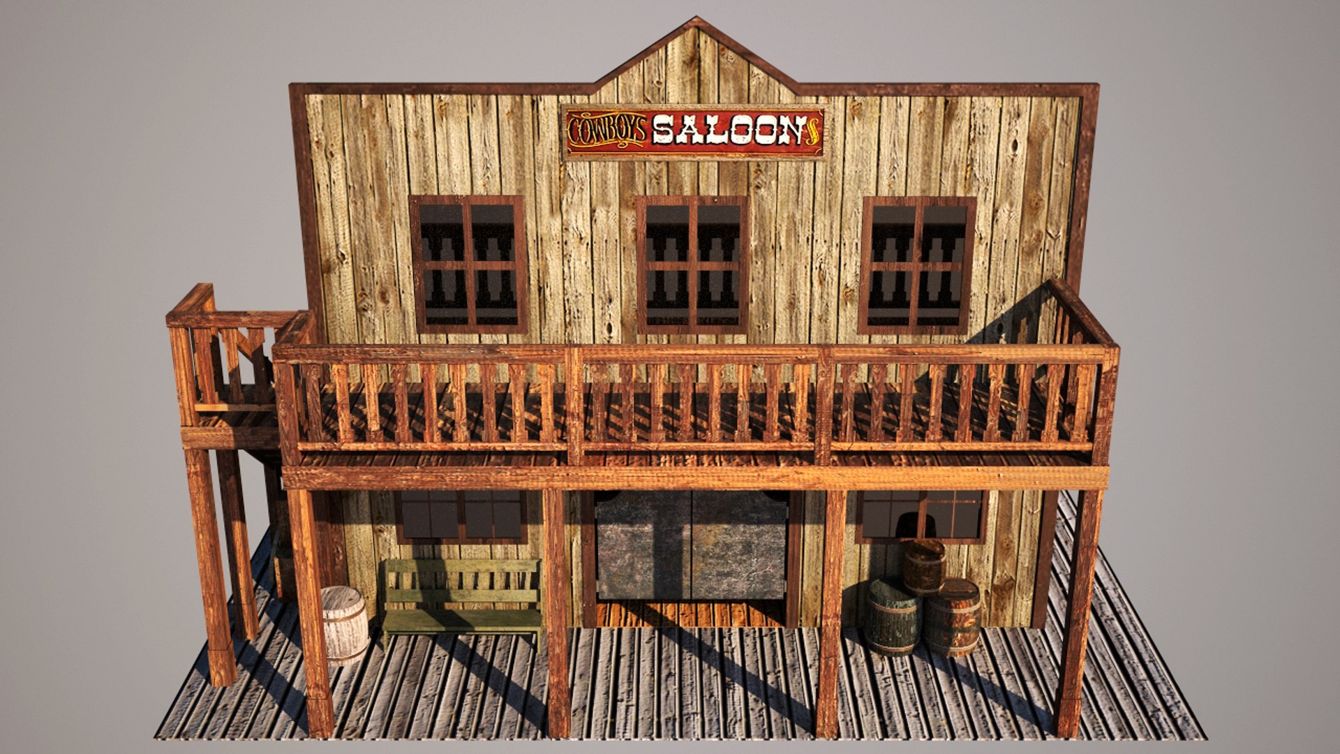 Old West Saloon 3d Model