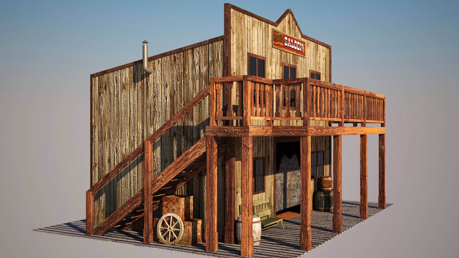 Old West Saloon 3d Model