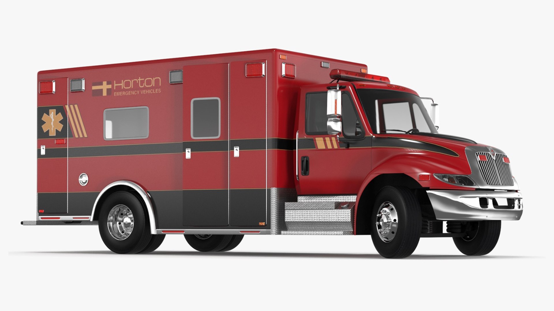 Durastar Medium Duty Ambulance Rigged for Cinema 4D 3D model preview