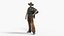 Wilder Westen Sonnenuntergang Reiter Cowboy Low-Poly