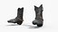 Wilder Westen Sonnenuntergang Reiter Cowboy Low-Poly
