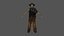 Wilder Westen Sonnenuntergang Reiter Cowboy Low-Poly