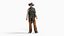 Wilder Westen Sonnenuntergang Reiter Cowboy Low-Poly