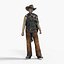 Wilder Westen Sonnenuntergang Reiter Cowboy Low-Poly