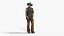 Wilder Westen Sonnenuntergang Reiter Cowboy Low-Poly