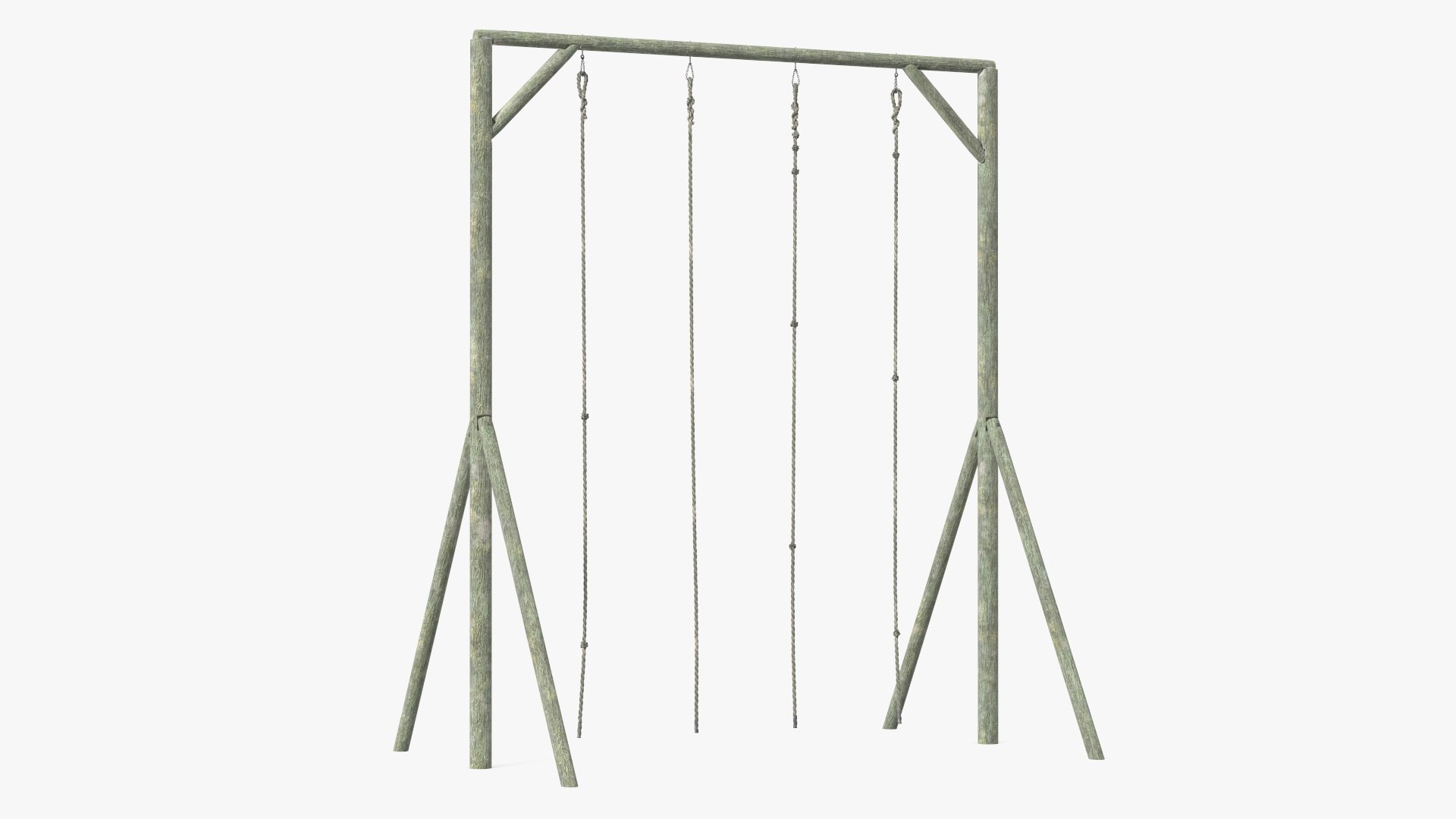 Old Training Crossbar with Ropes 3D model preview