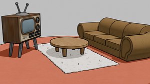 Living Room - Cartoon Style 3D model