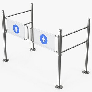 3D model Swing Gates  Supermarket Access Control