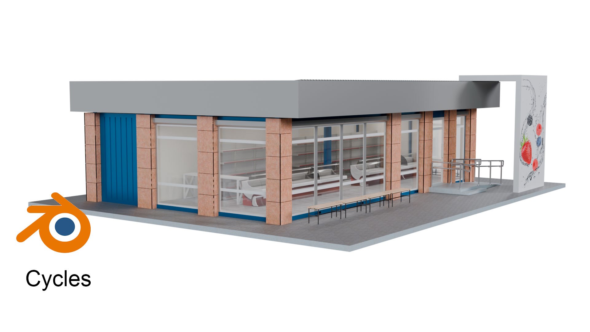 3D Mini Market Store Model - TurboSquid 2230315