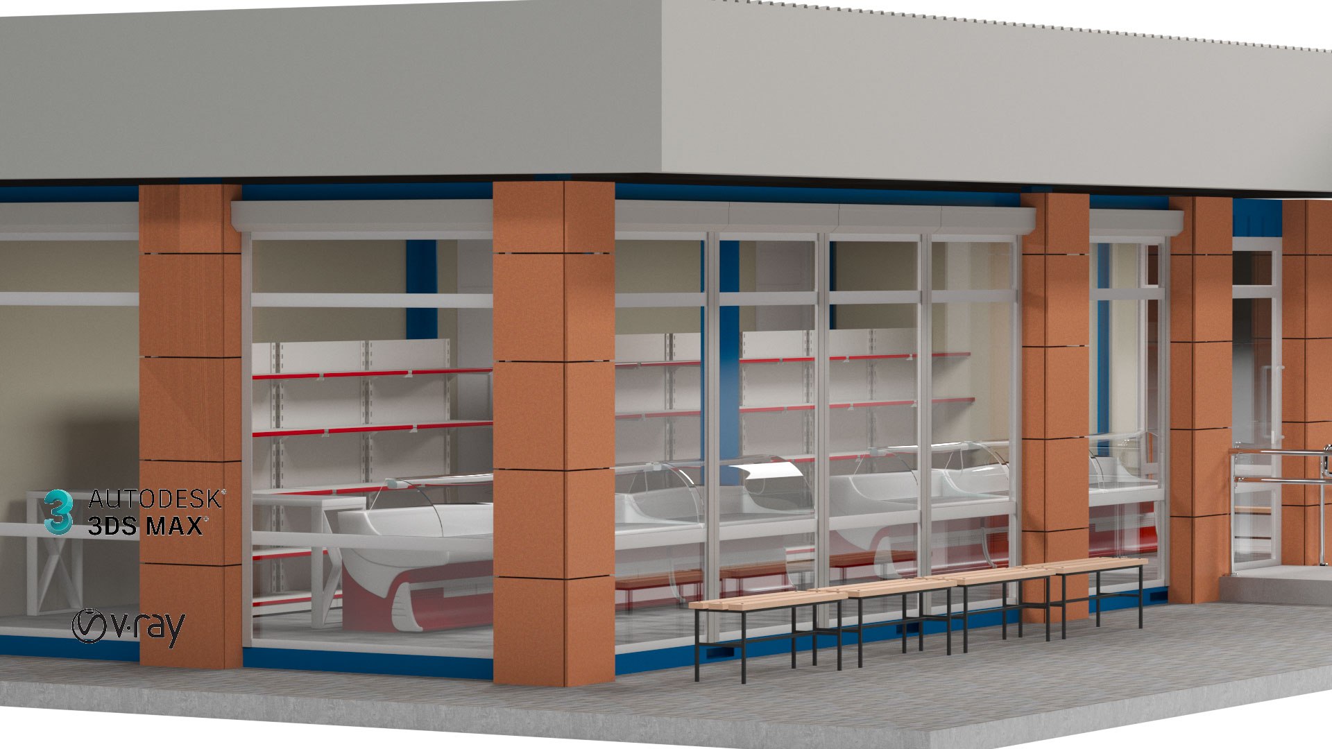 3D Mini Market Store Model - TurboSquid 2230315
