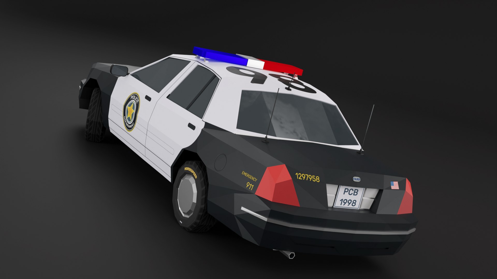 3D Police Car 1998 NY Low-poly 3D Model - TurboSquid 2083408