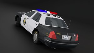 Police Car 1998 NY Low-poly 3D Model
