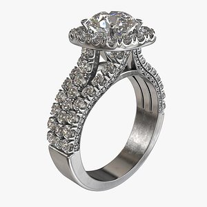 White gold ring with diamonds